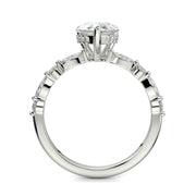 Julija Pear Cut Pave Hidden Halo Shared Prong Engagement Ring - Nivetta
